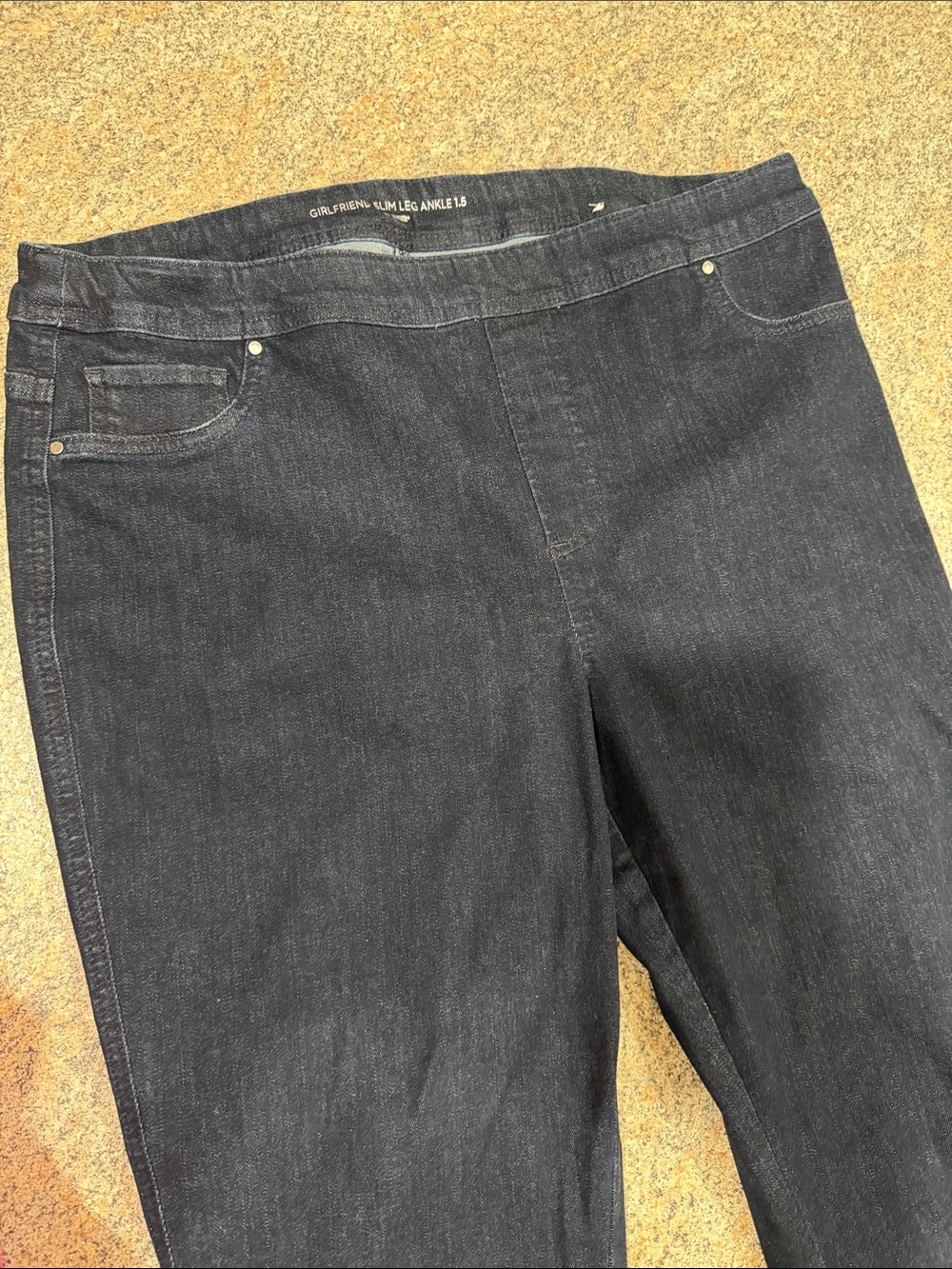 Chico's Dark Blue Ankle-Length Stretch Jeans with Side Buttons size 1.5 (10) - Picture 3 of 7